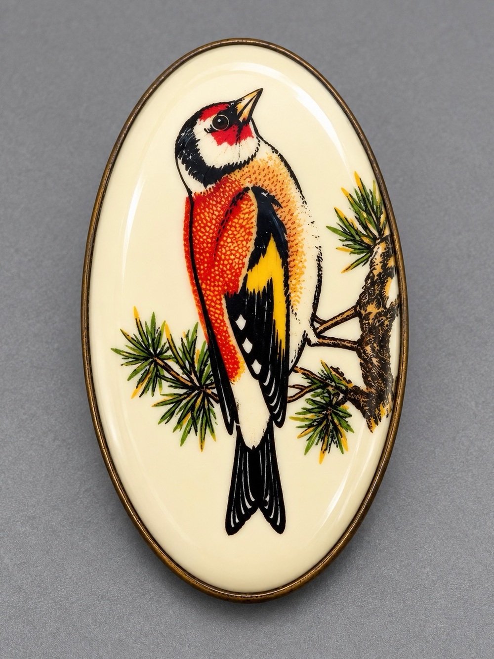 Vintage Enamel Bird Brooch #cz184